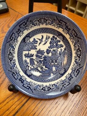Churchill Blue Willow Cereal Soup Bowl Made in Colombia Microwave Dishwasher